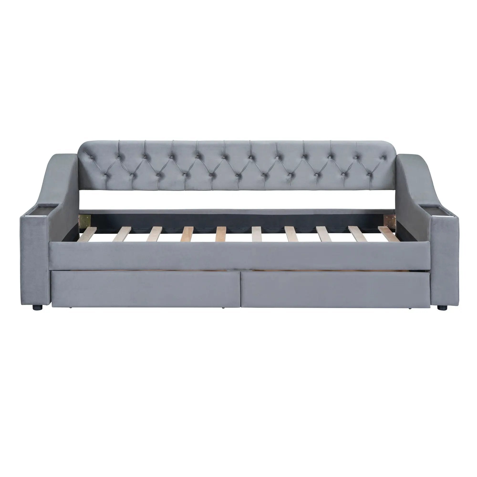 Upholstered Daybed With Storage Armrests And USB Port by Unique Piece Furniture