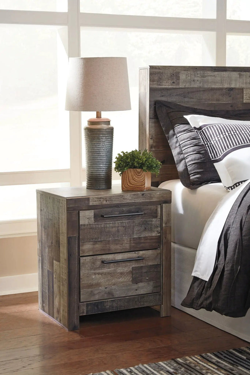 Derekson - Two Drawer Night Stand - Multi Gray by Unique Piece Furniture