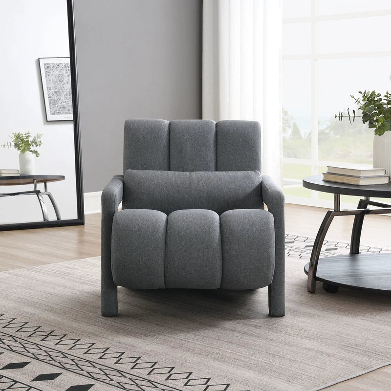 Modern Upholstered Accent Chair, Comfortable Fabric With A Pillow For Living Room by Unique Piece Furniture