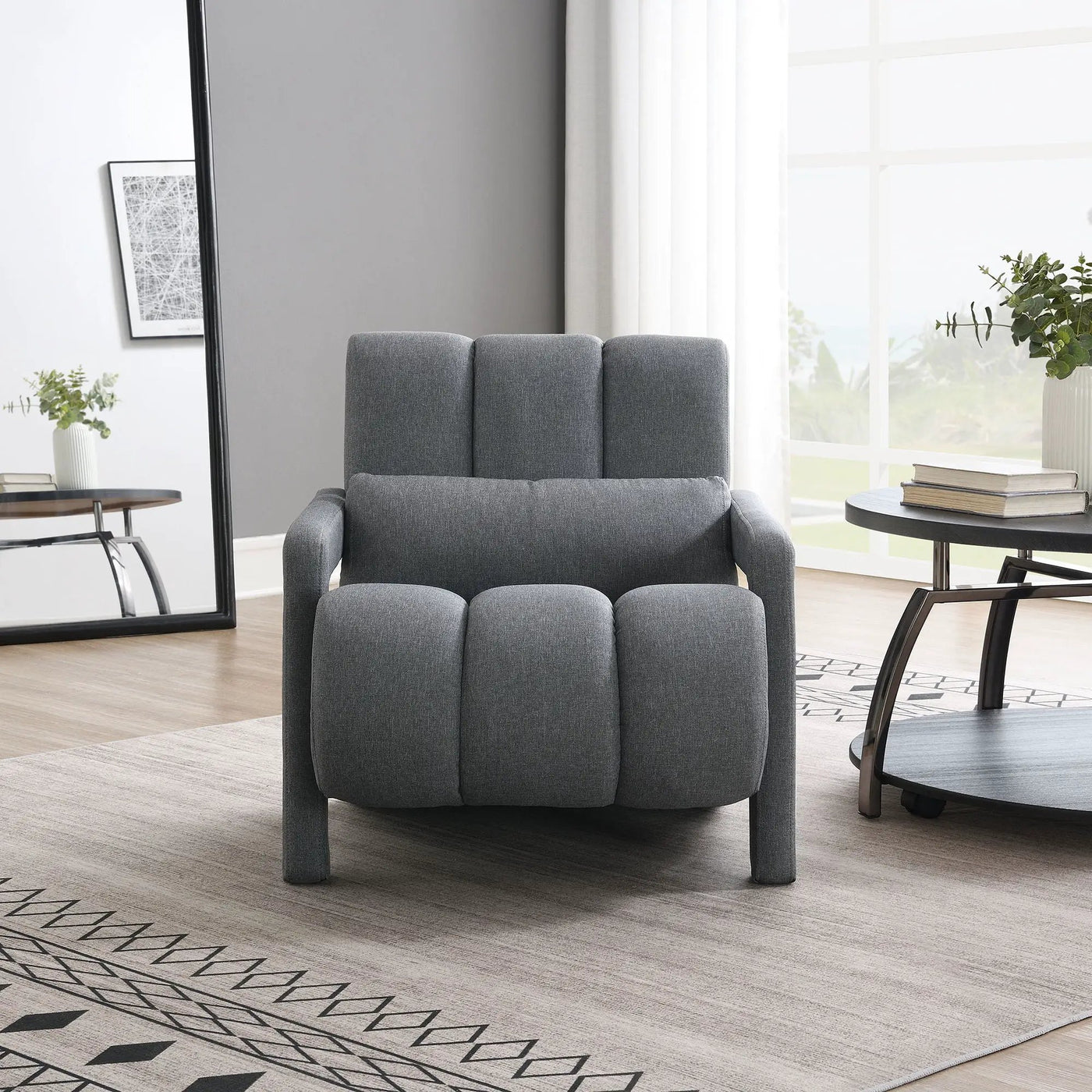Modern Upholstered Accent Chair, Comfortable Fabric With A Pillow For Living Room by Unique Piece Furniture