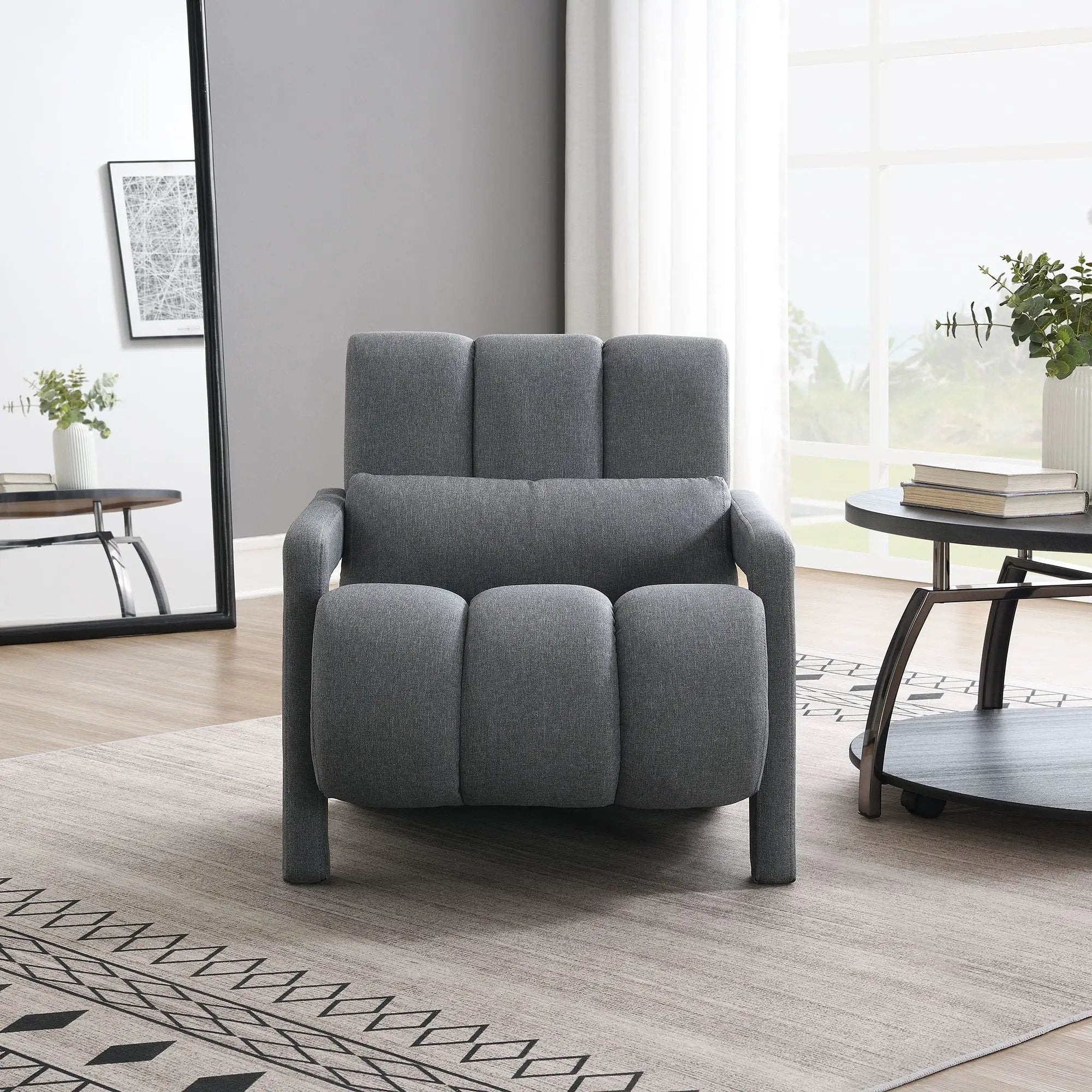 Modern Upholstered Accent Chair, Comfortable Fabric With A Pillow For Living Room by Unique Piece Furniture