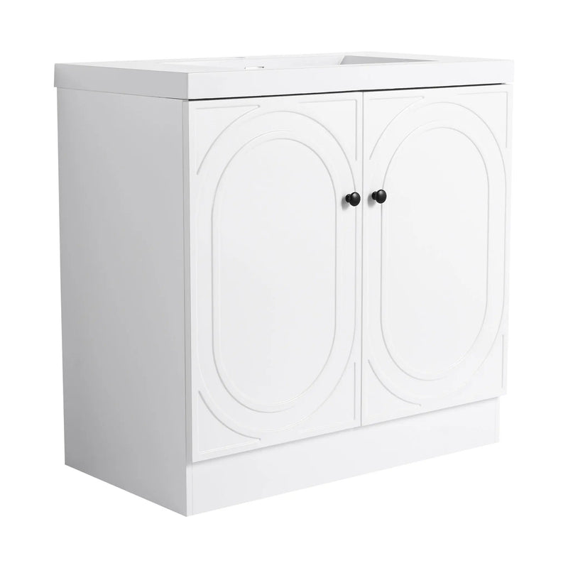Contemporary Freestanding Bathroom Vanity With Resin Sink & Soft-Close Cabinet Doors by Unique Piece Furniture