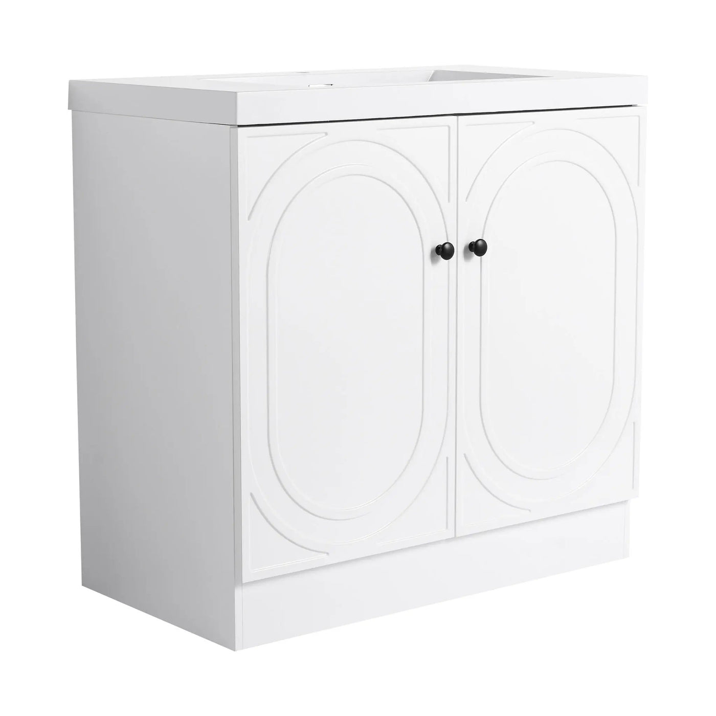 Contemporary Freestanding Bathroom Vanity With Resin Sink & Soft-Close Cabinet Doors by HouseOfZazla