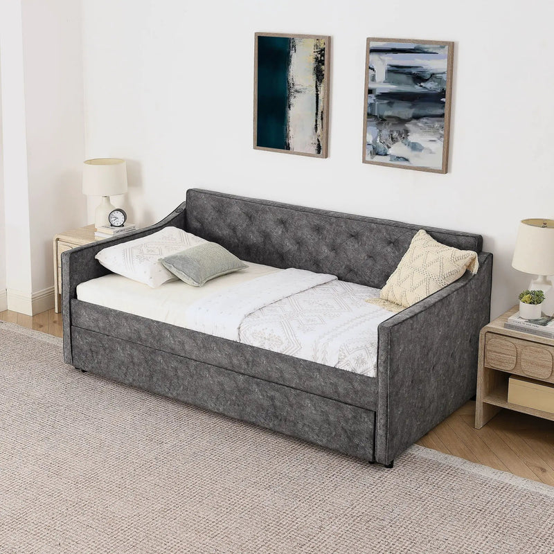 Daybed With Pop Up Trundle And USB Charging Armrest by Unique Piece Furniture