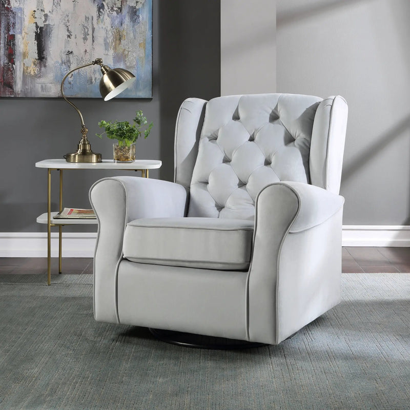 Glider Chair With Swivel - Gray by Unique Piece Furniture