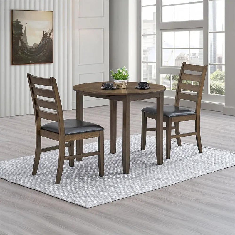 Damica - Side Chair (Set of 2) - Brown Synthetic Leather & Walnut by Unique Piece Furniture
