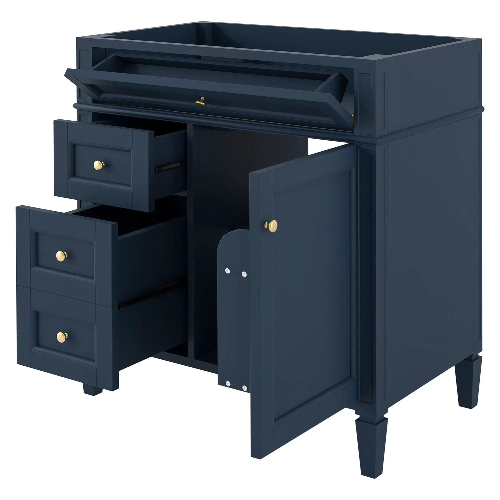 Bathroom Vanity With 2 Drawers And Tip-Out Drawer, Storage Cabinet by HouseOfZazla