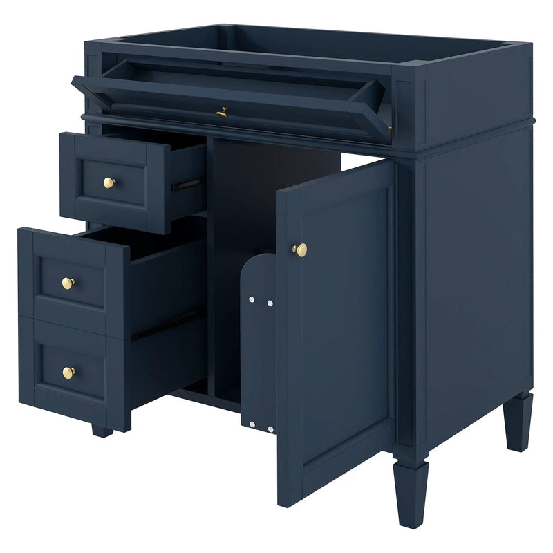 Bathroom Vanity With 2 Drawers And Tip-Out Drawer, Storage Cabinet by HouseOfZazla