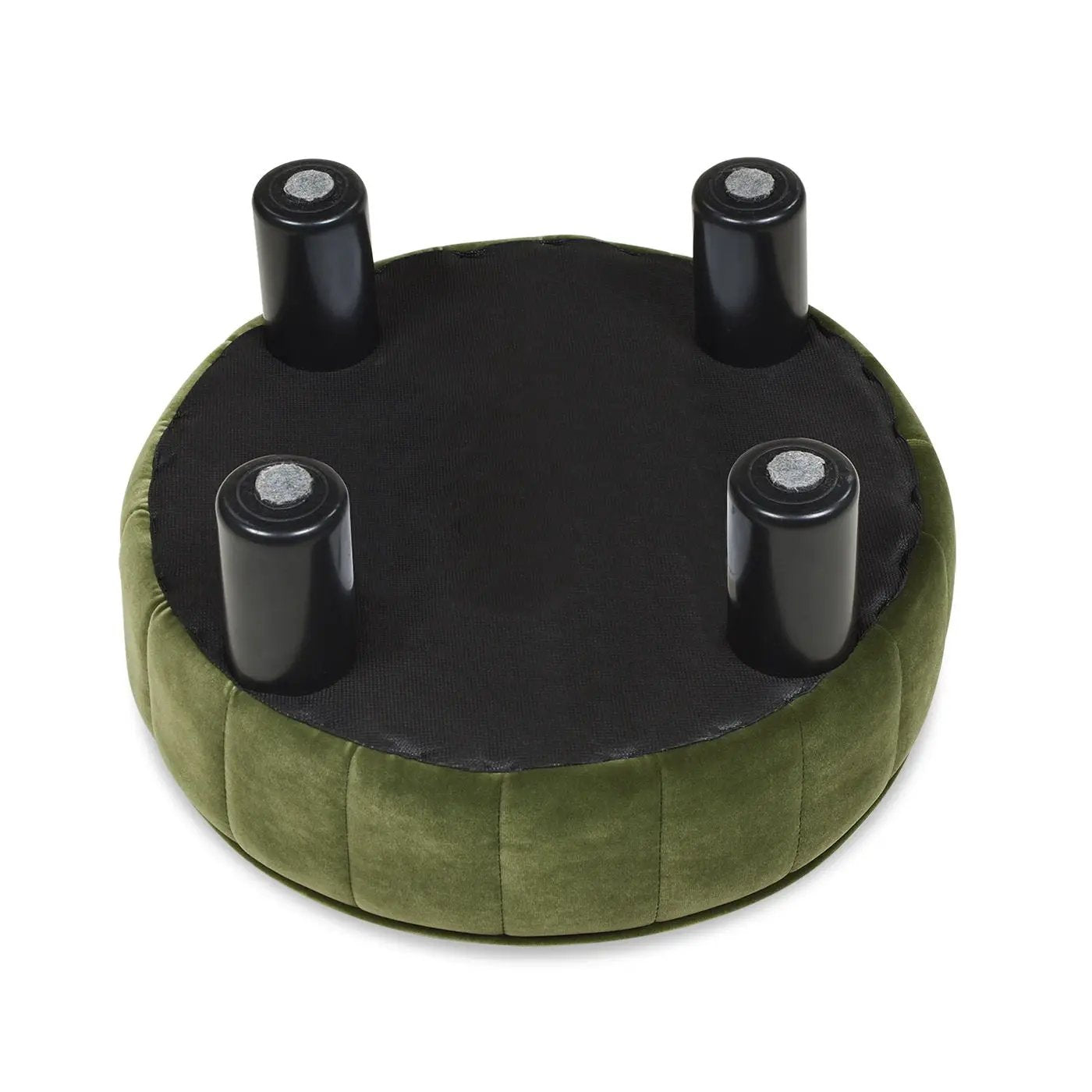 Riley - Round Footstool Ottoman - Olive Green by Unique Piece Furniture
