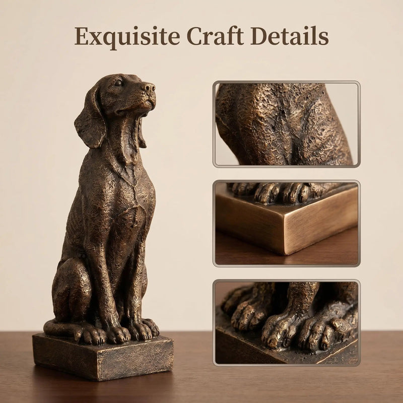 Vintage Bronze Sitting Hound Dog Statue by HouseOfZazla