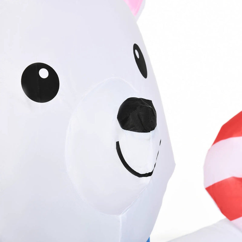 Outsunny 5ft Christmas Inflatable Outdoor Decoration Blessed Polar Bear and Penguins in the Cup by HouseOfZazla