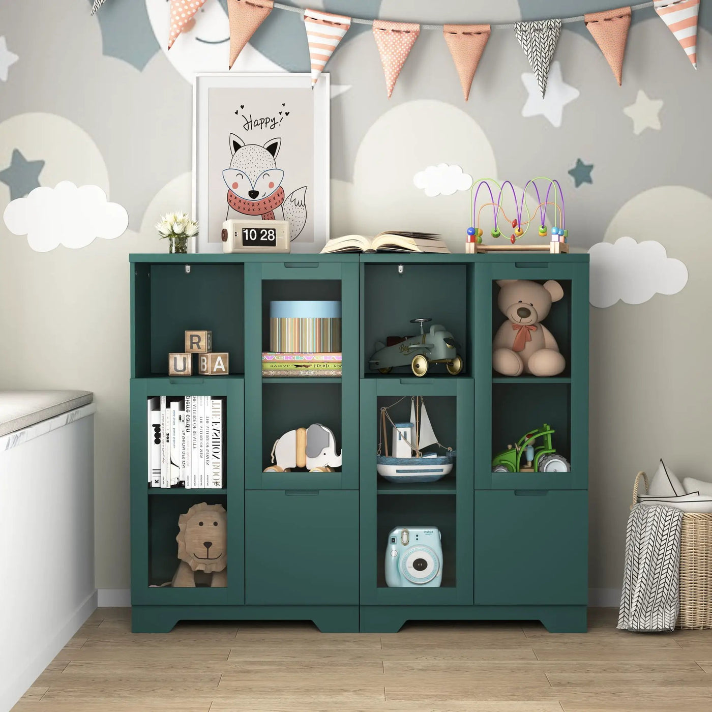 Modern Cabinet With Glass Doors And Drawer by Unique Piece Furniture