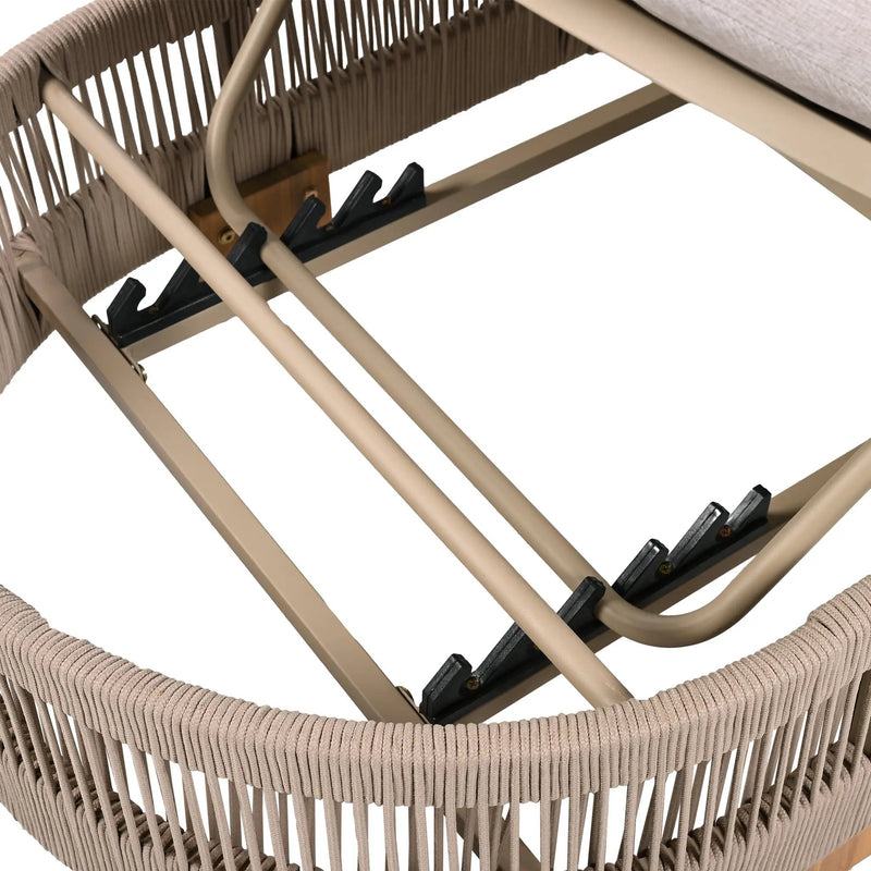 Outdoor Chaise Lounge Chair, Acacia Wood with Adjustable Backrest and Cushion by HouseOfZazla