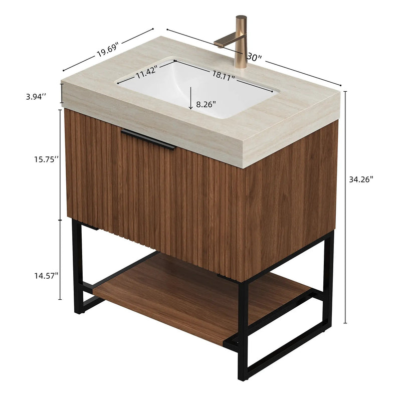 YOLAN 30" Bathroom Vanity & Sink by HouseOfZazla