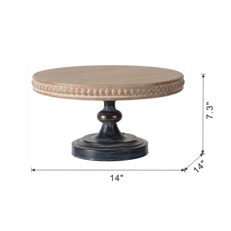 Wooden Display Stand With Beaded Trim - Black Brown by HouseOfZazla