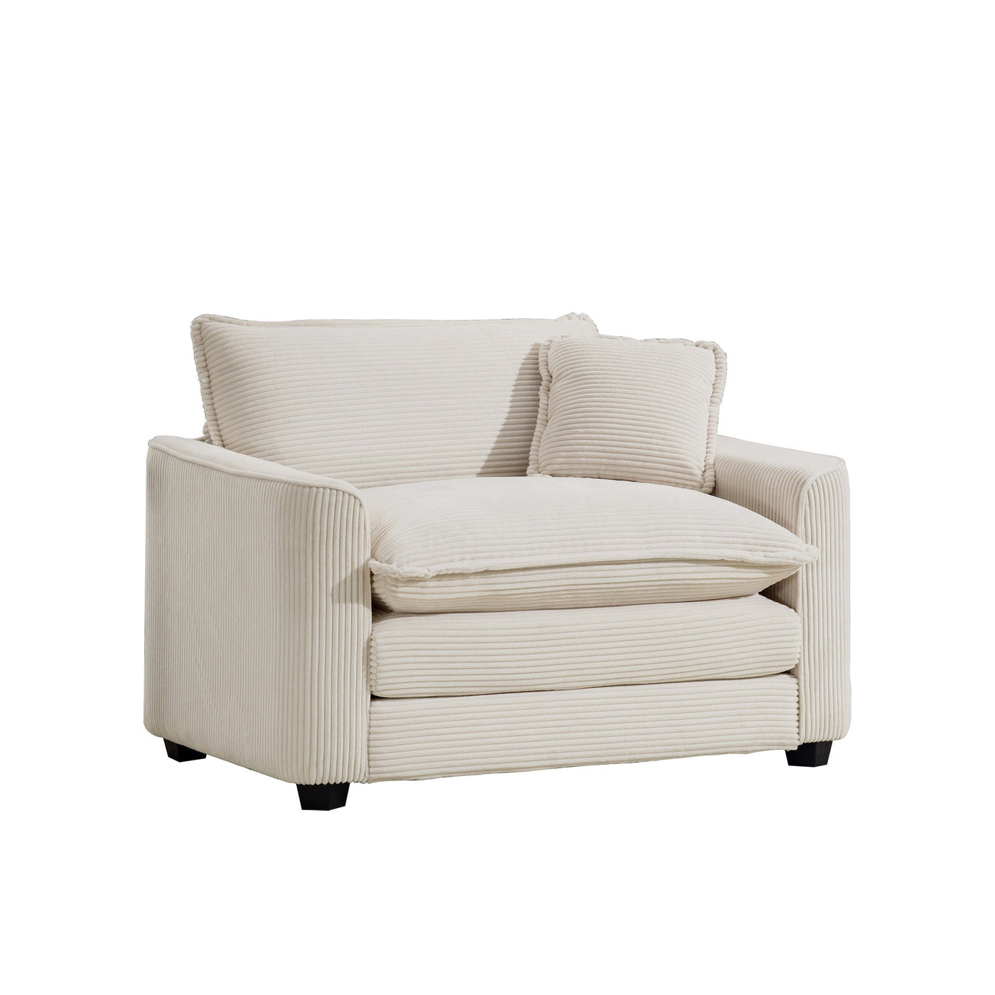 Modern Classic Fabric Single Chair Deep Seat Sofa With Pillow by Unique Piece Furniture