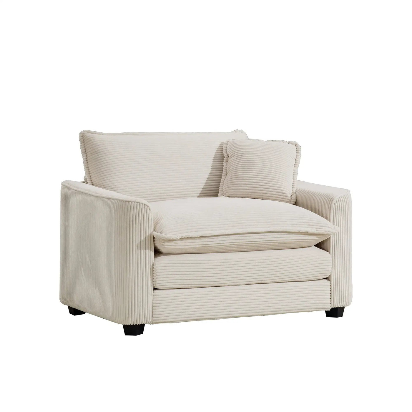 Modern Classic Fabric Single Chair Deep Seat Sofa With Pillow by HouseOfZazla
