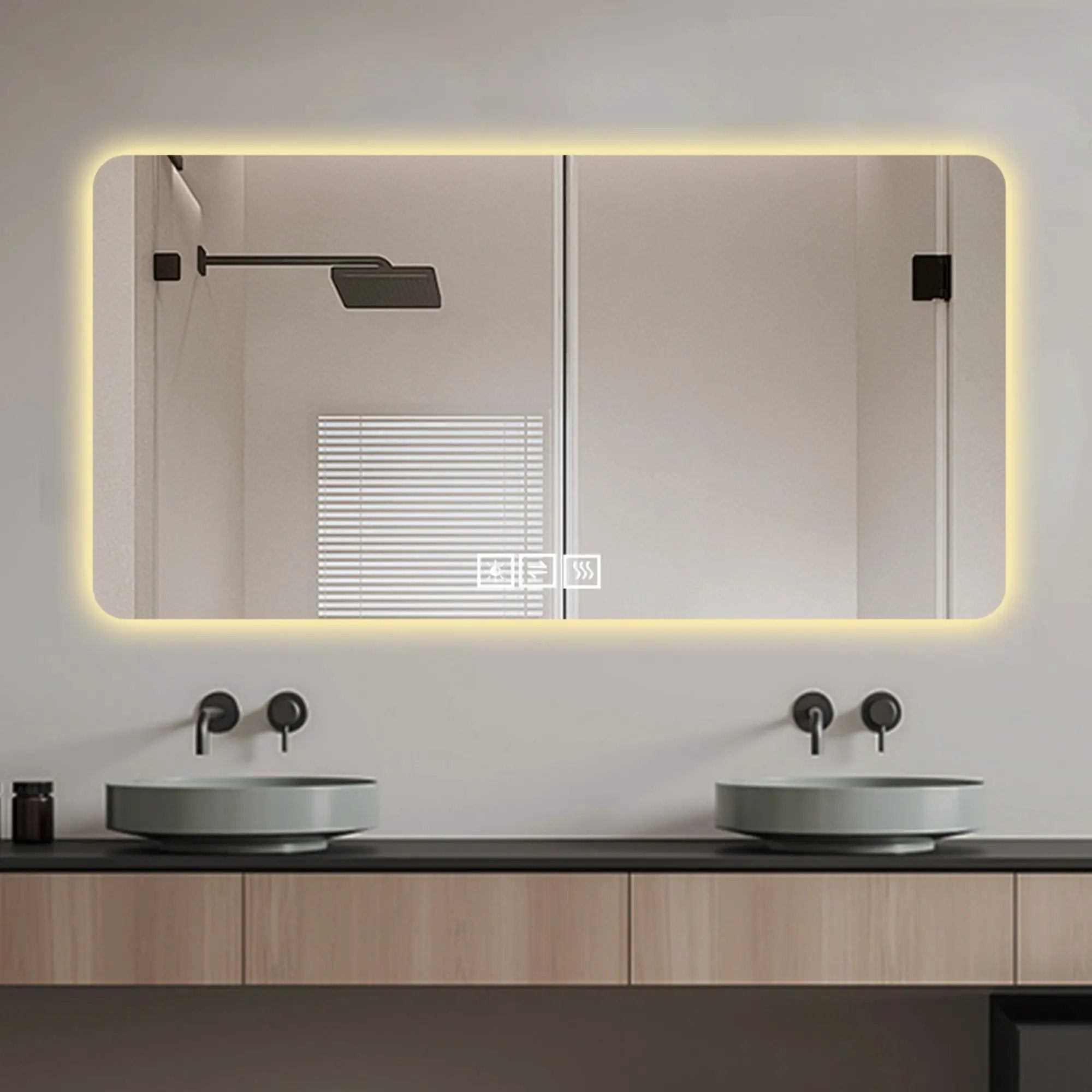 LED Bathroom Mirror With 3 Color Dimmable Backlight by Unique Piece Furniture