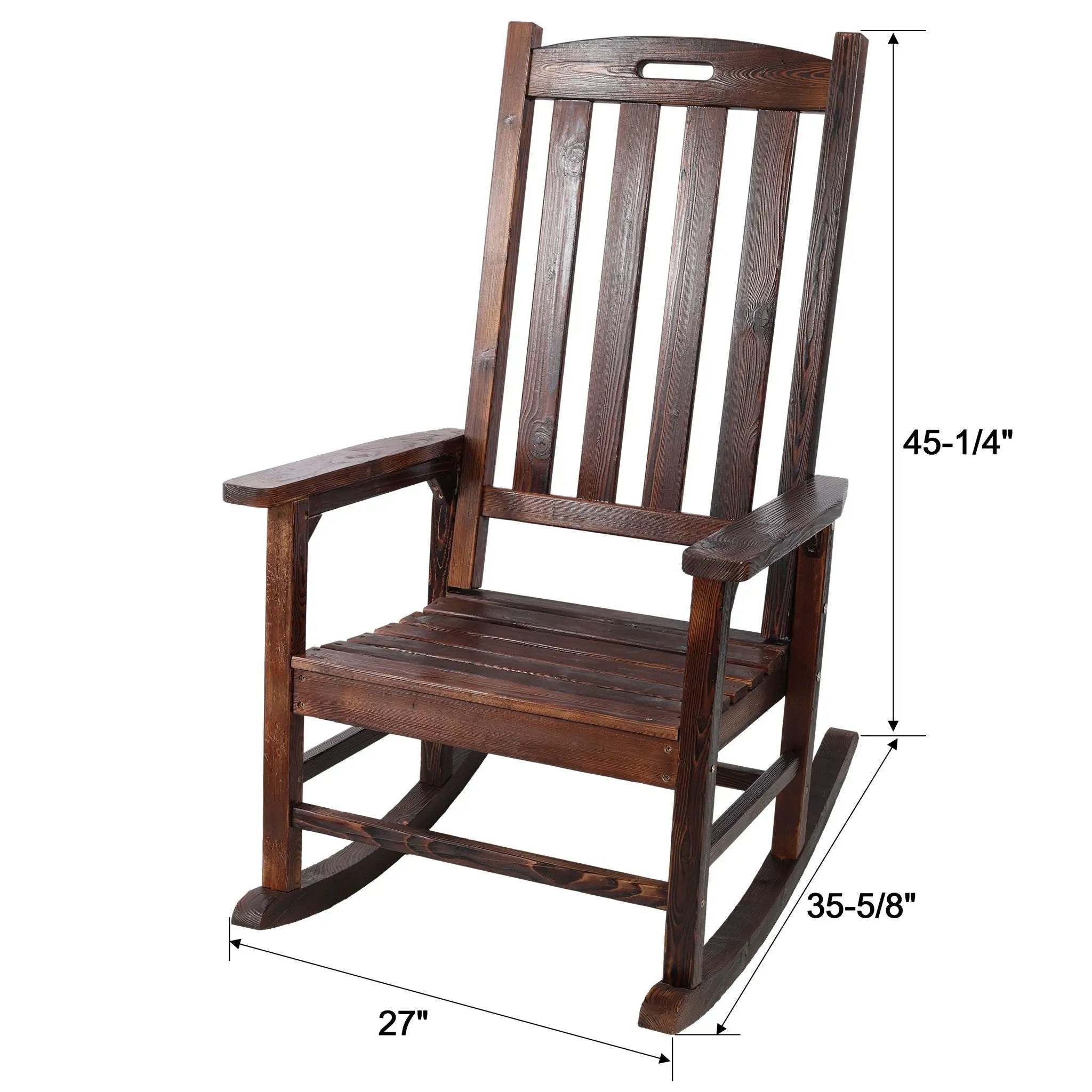 Oversized Porch Rocker Chair With Wide Seat And Tall Backrest by Unique Piece Furniture