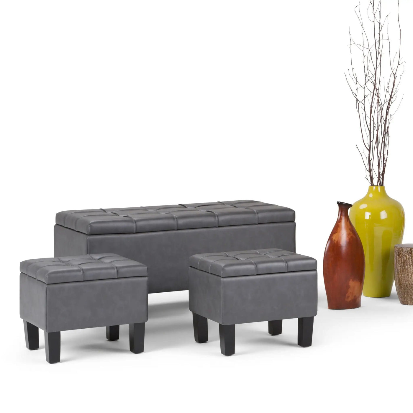 Dover - 3 Piece Storage Ottoman Contemporary Design by HouseOfZazla