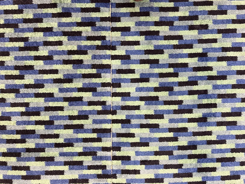 Wide Runner Rug 4.7 x 12, Blue Multicolor Contemporary Wool Power Loomed Rug, Mosiac Design by Jewel Rugs