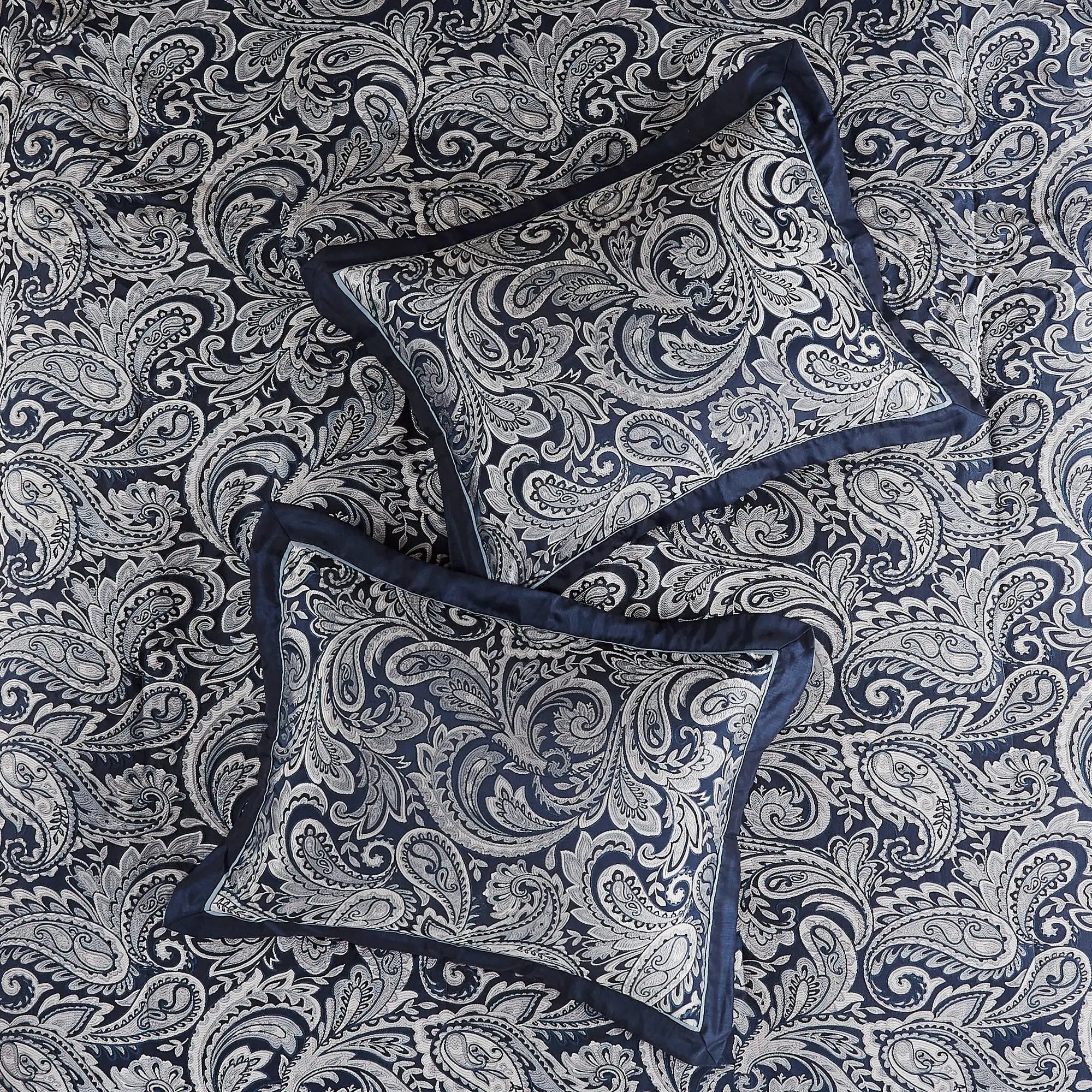 12 Piece Comforter Set with Cotton Bed Sheets Navy King by HouseOfZazla