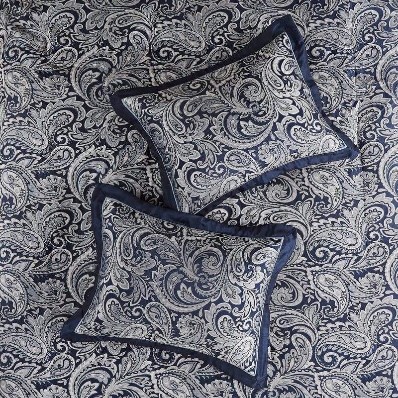 12 Piece Comforter Set with Cotton Bed Sheets Navy King by HouseOfZazla