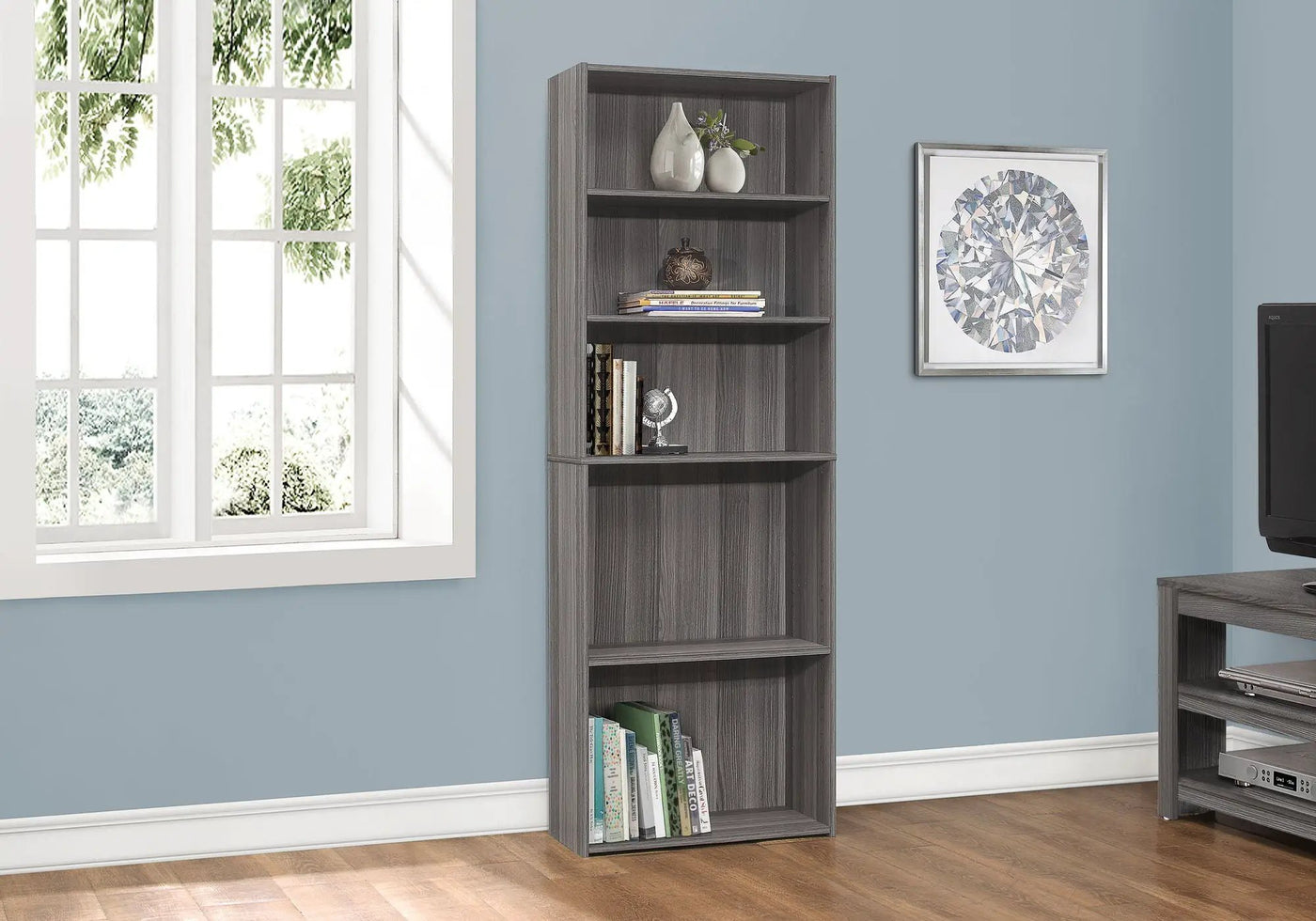 Bookshelf, Bookcase, 6 Tier, For Office, Transitional by Unique Piece Furniture