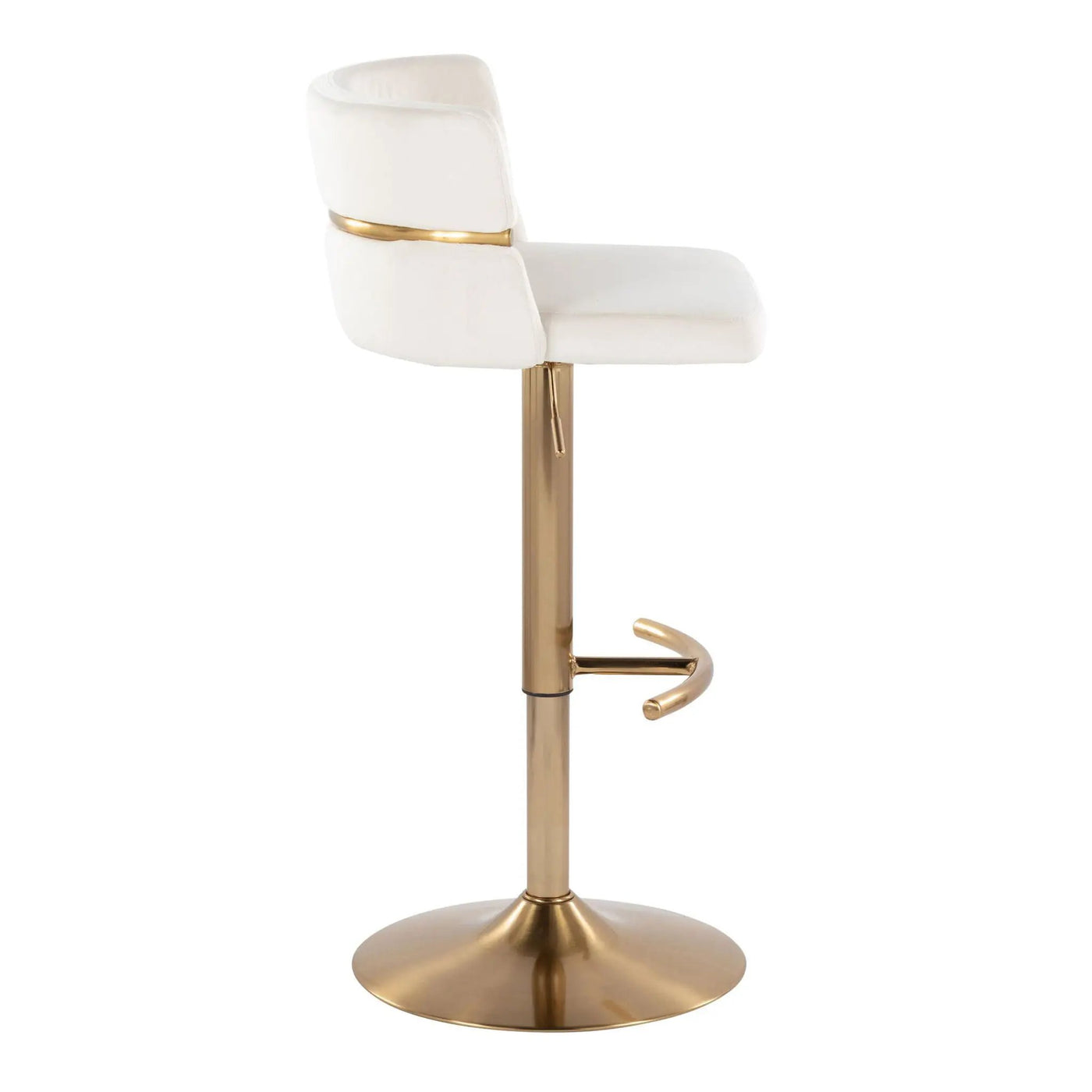 Cinch - Glam / Art Deco Adjustable Barstool With Swivel With Rounded T Footrest (Set of 2) by HouseOfZazla