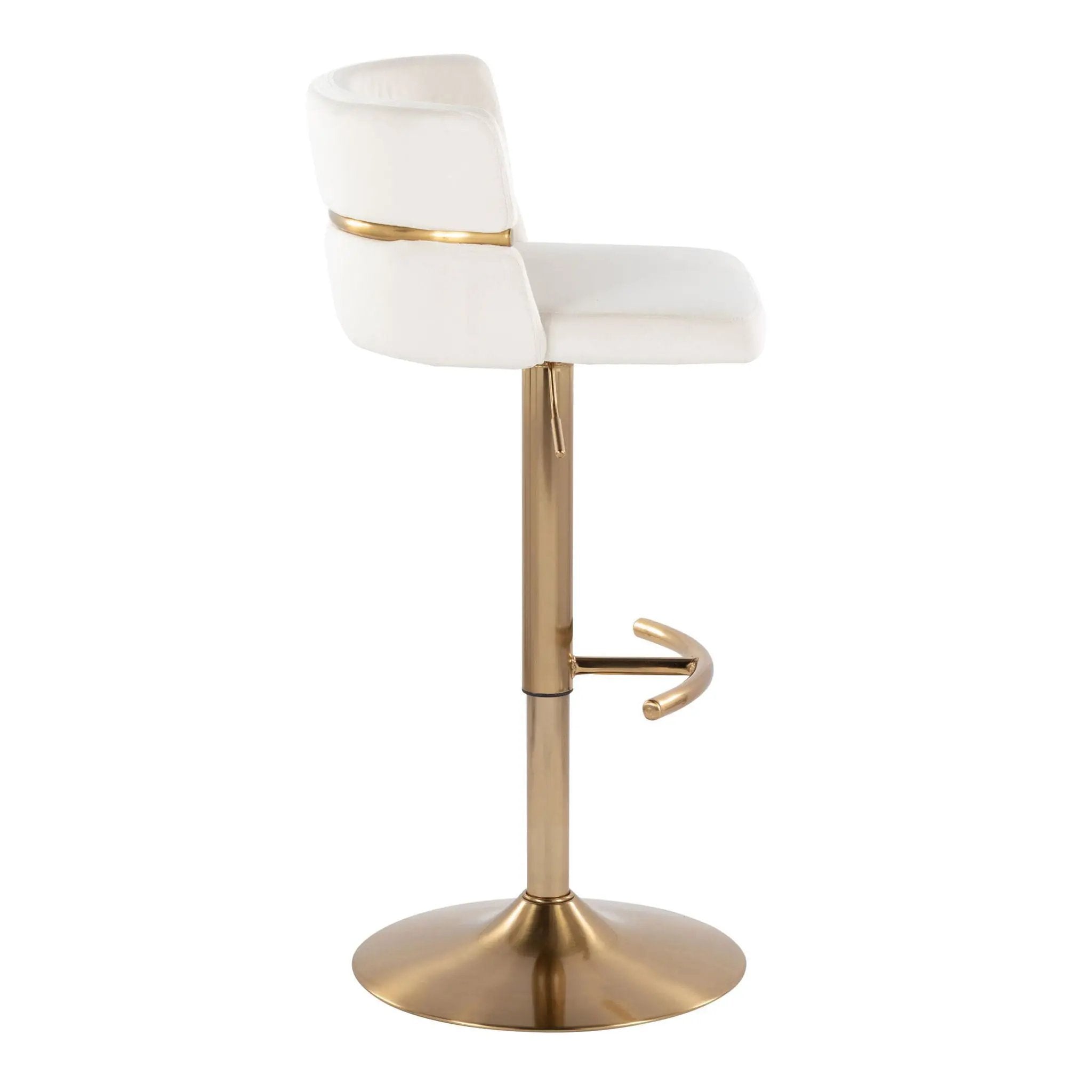 Cinch - Glam / Art Deco Adjustable Barstool With Swivel With Rounded T Footrest (Set of 2) by HouseOfZazla