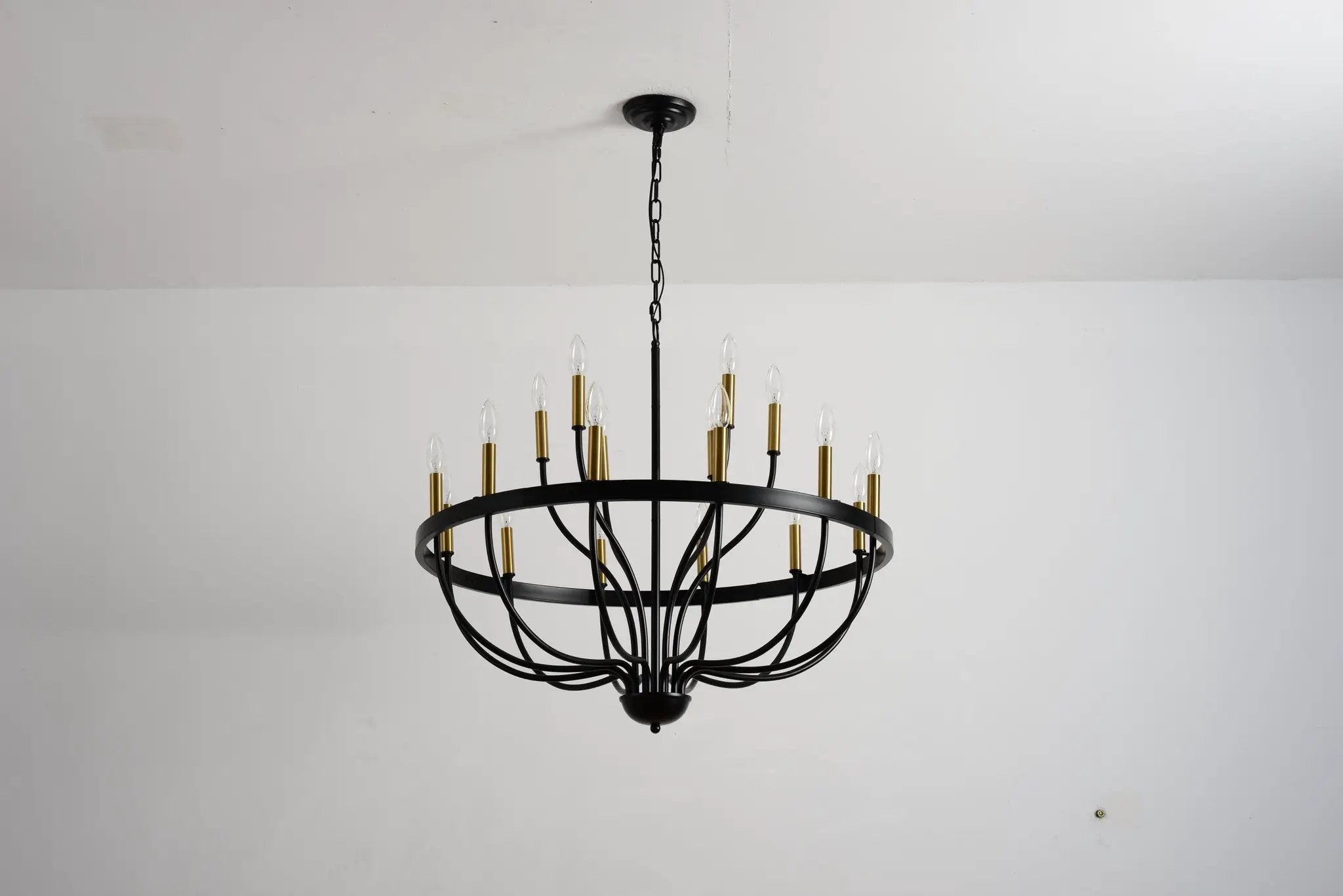 15-Light Industrial Iron Candle Chandelier Modern Farmhouse Pendant Light by HouseOfZazla