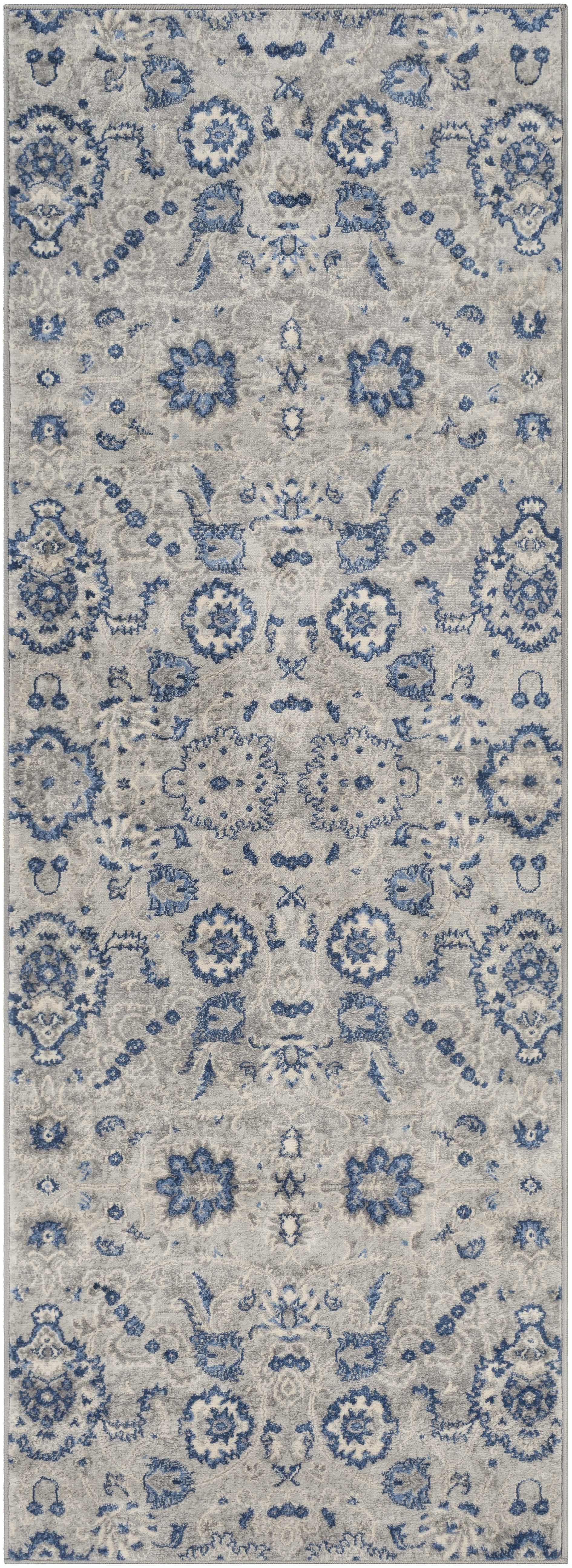 Adairsville Blue Floral Area Carpet - Clearance by Boutique Rugs
