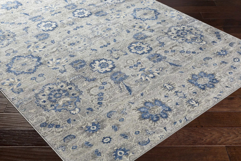 Adairsville Blue Floral Area Carpet - Clearance by Boutique Rugs
