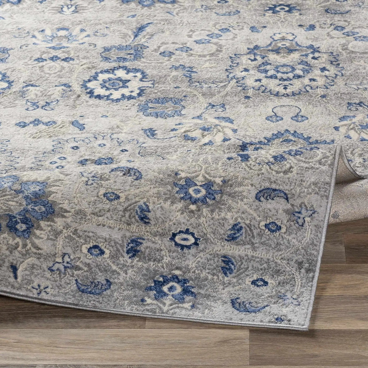 Adairsville Blue Floral Area Carpet - Clearance, photo 8 of 11