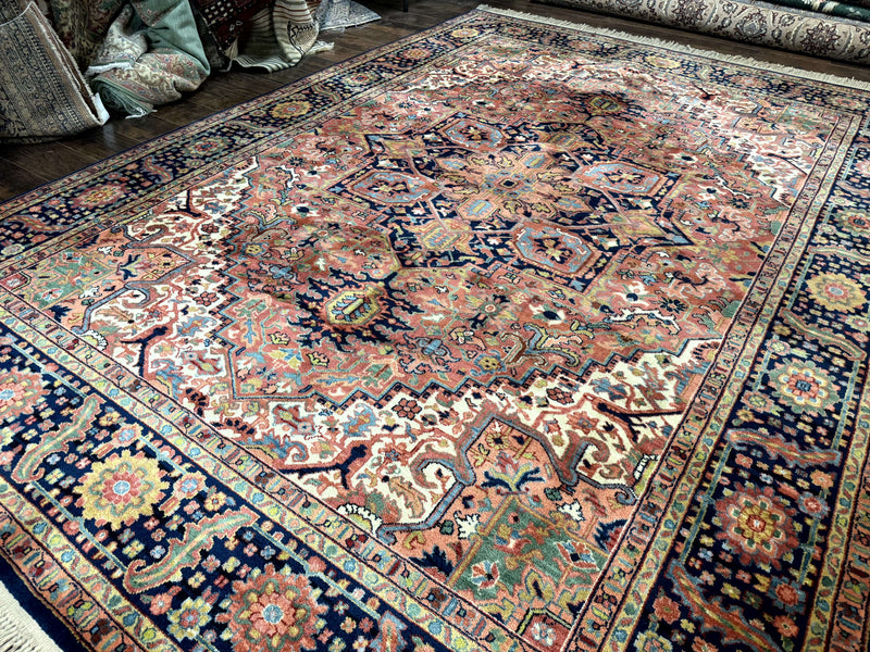 8.8 x 12 Karastan Heriz Rug #726, Vintage Wool Discontinued Carpet, Original 700 Series by Jewel Rugs
