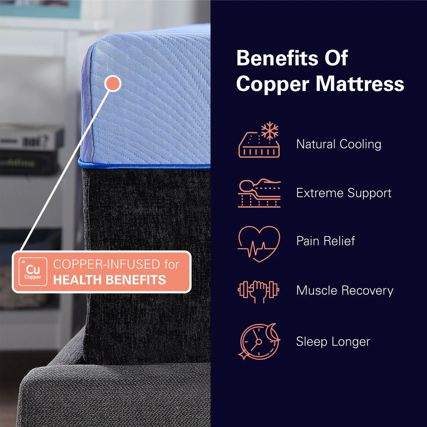 12" Refresh Flex Head Hybrid Cooling Fast Responding Latex Foam & Coil Mattress by Unique Piece Furniture