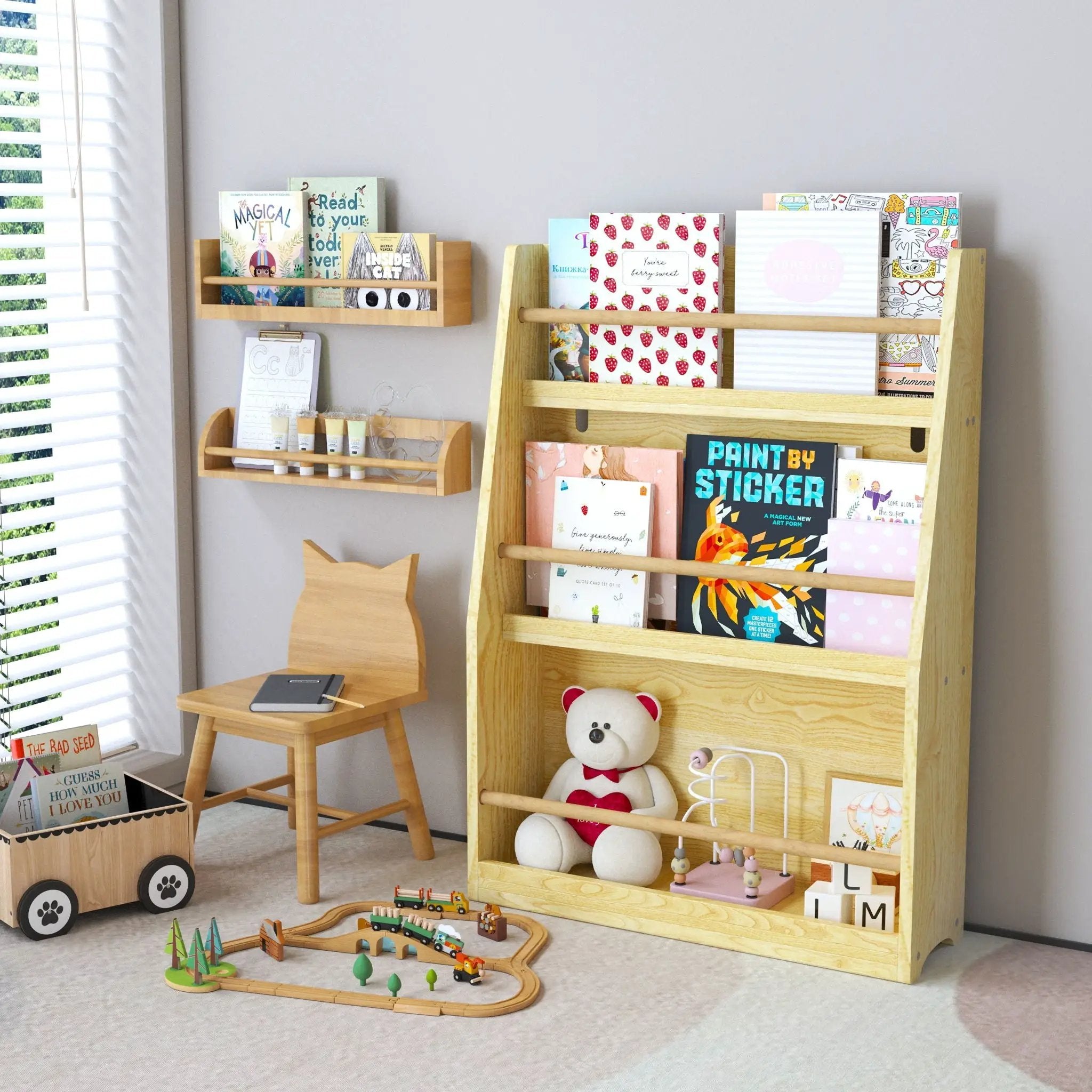 3 Tier Book Shelf, Compact Storage For Bedrooms by Unique Piece Furniture