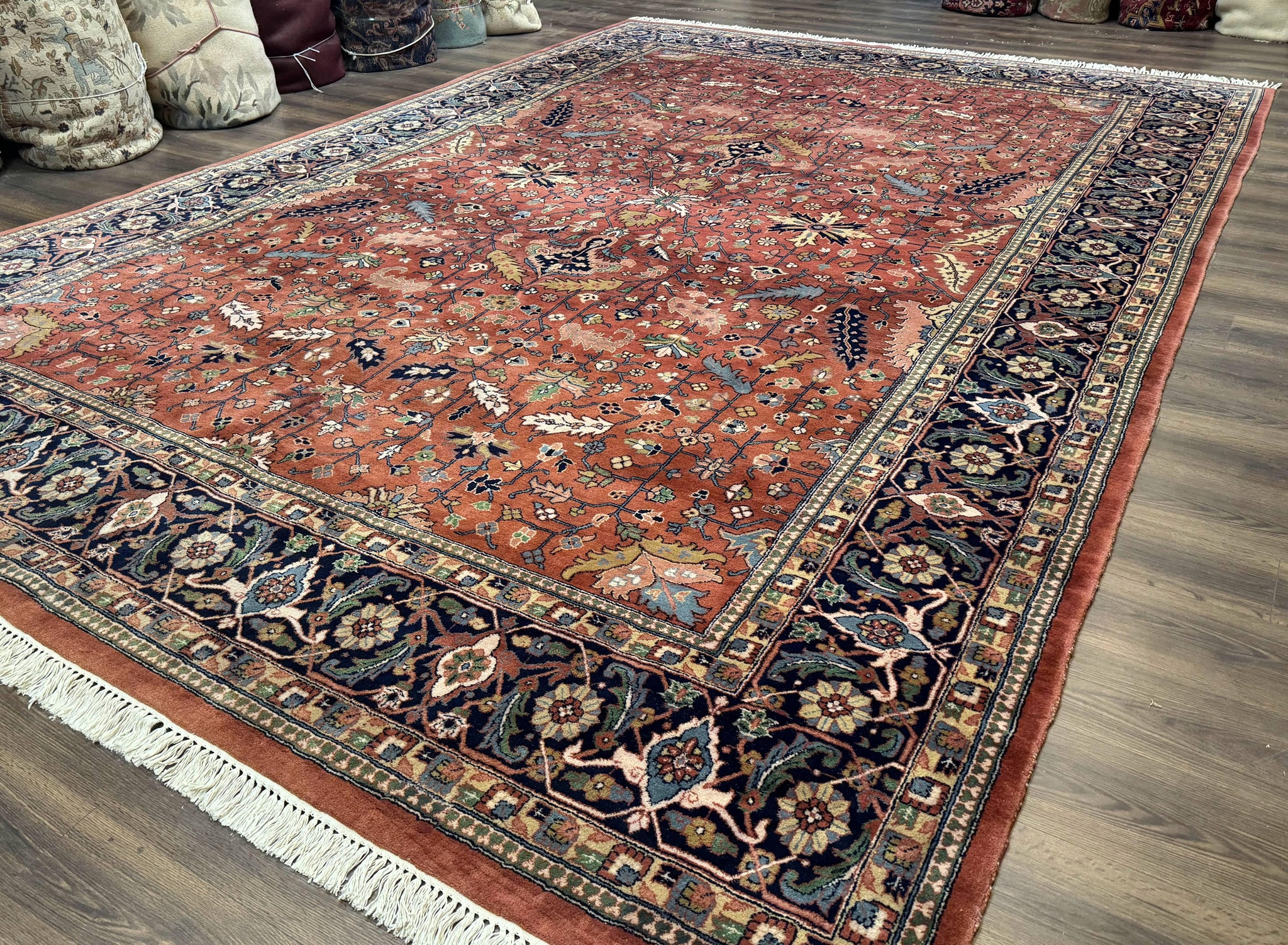 Indo Persian Heriz Rug 10x15, Allover Pattern, Large Wool Handmade Rug by Jewel Rugs