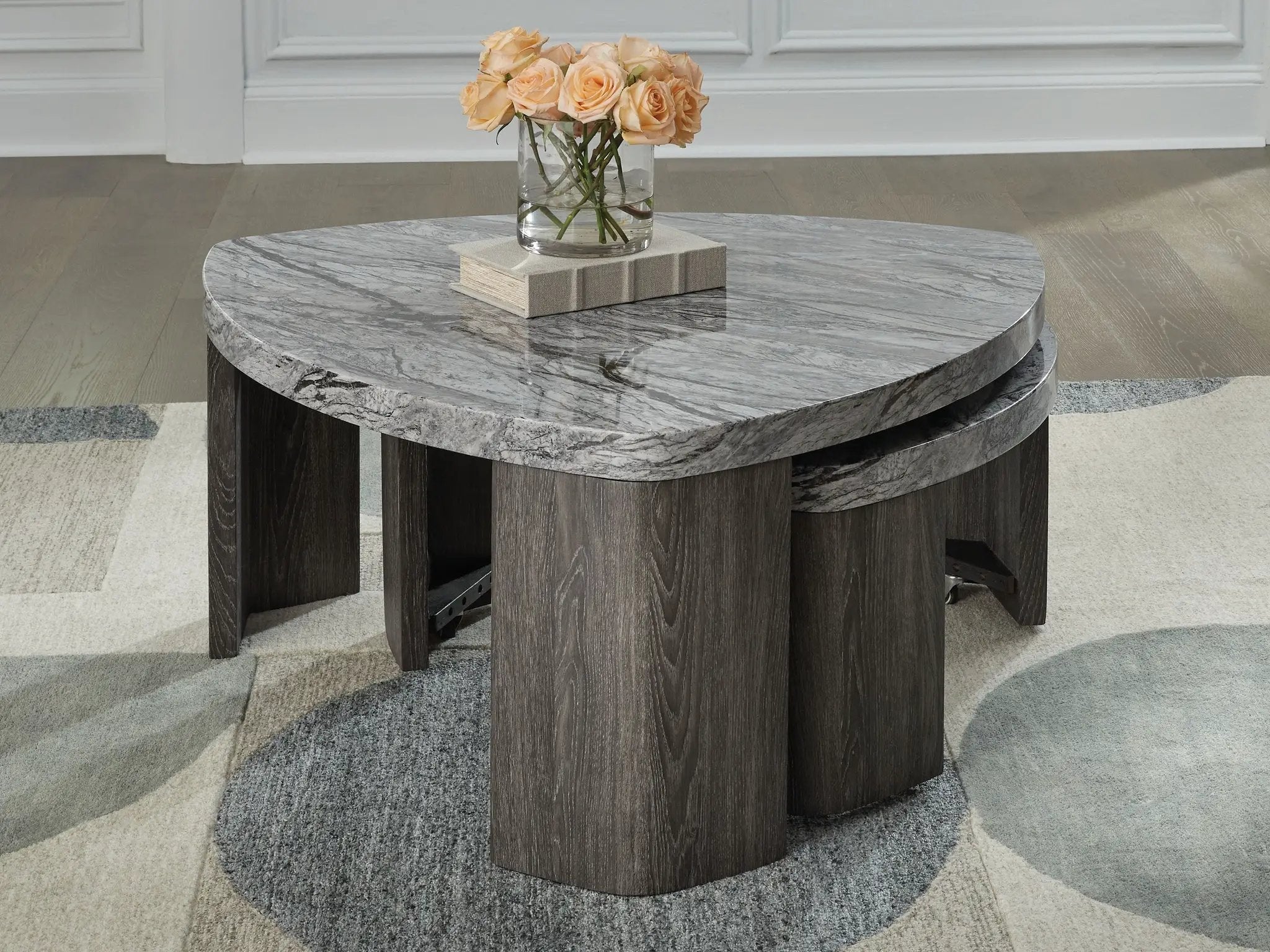 Surmour - Stacked Cocktail Table - Gray / Brown by Unique Piece Furniture