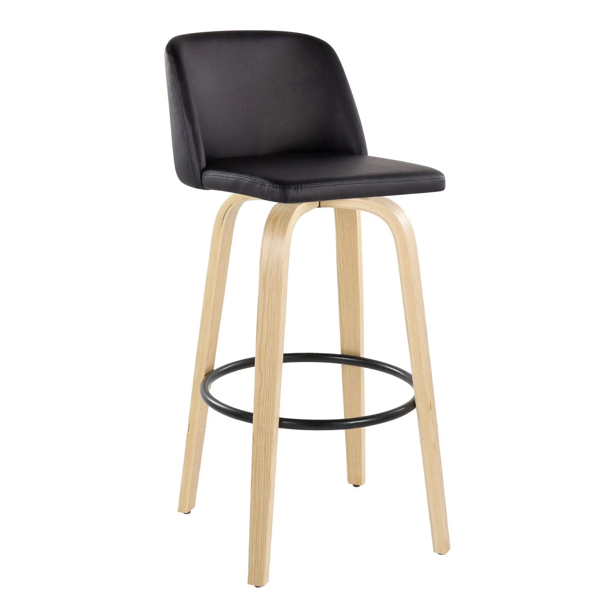 Toriano - Contemporary Fixed Height Barstool Swivel And Round Footrest (Set of 2) by Unique Piece Furniture