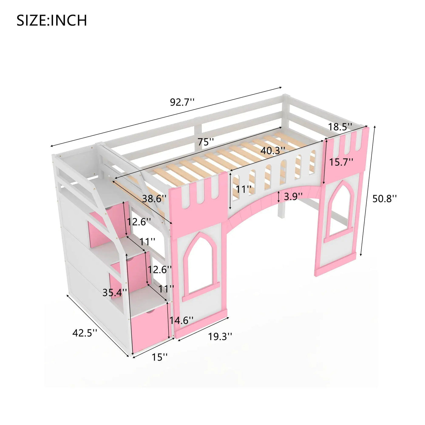 Loft Bed With Storage Staircase And Windows by Unique Piece Furniture