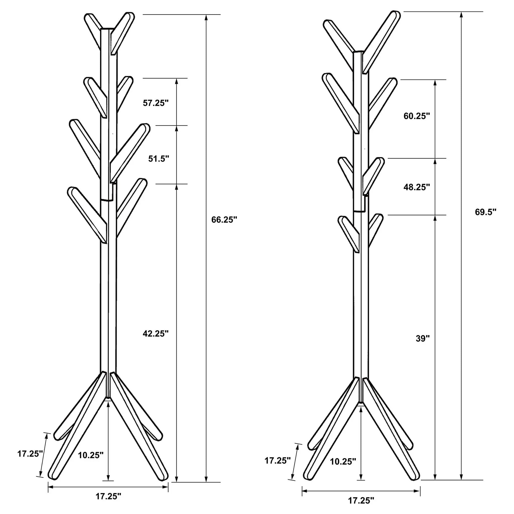 Margaret Solid Wood Coat Rack Clothing Hanger Natural Oak by Unique Piece Furniture