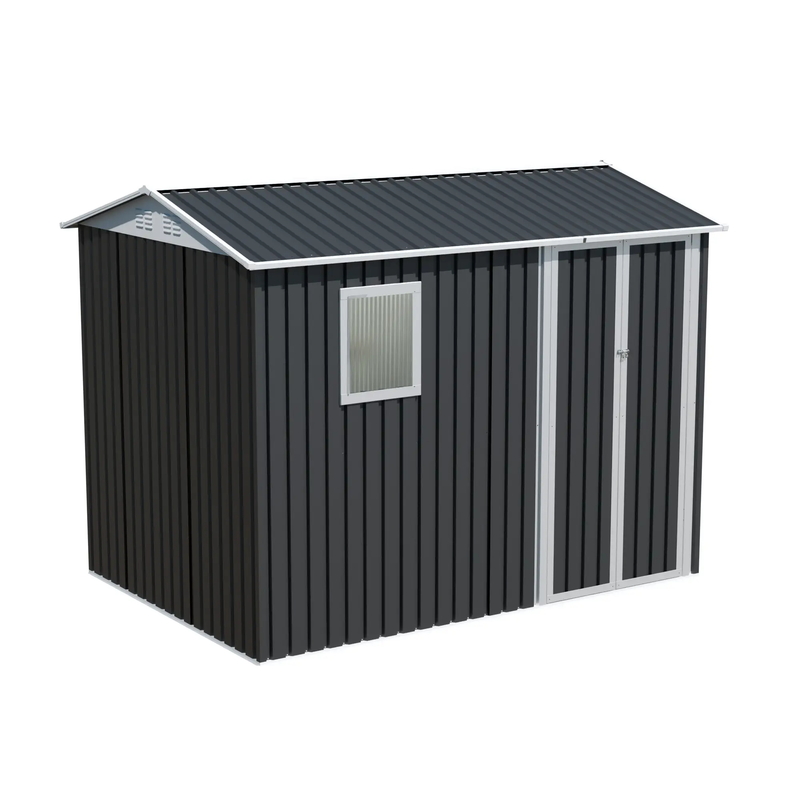 9x6 Ft Metal Garden Shed with 1 Window for Outdoor Patio Storage by HouseOfZazla