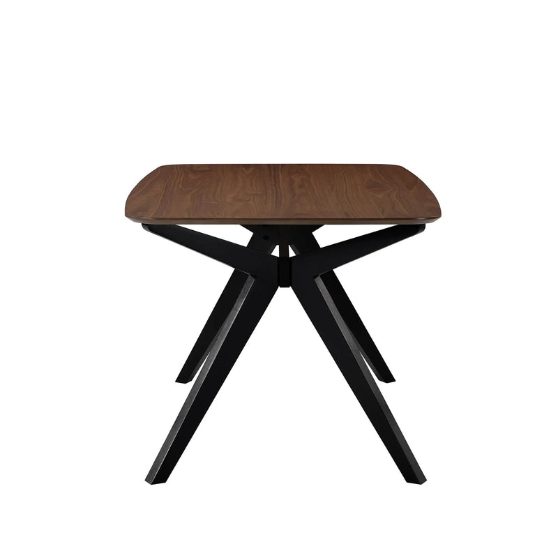 7-Pieces Upholstered Dining Set With Rubberwood Frame, Light Beige + Walnut + Black by HouseOfZazla