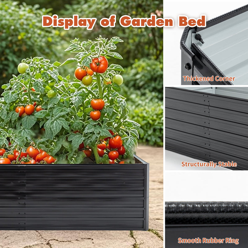 2 Pack Metal Raised Garden Bed Kit Outdoor - 8x4x2 FT Galvanized Planter Boxes Set by HouseOfZazla