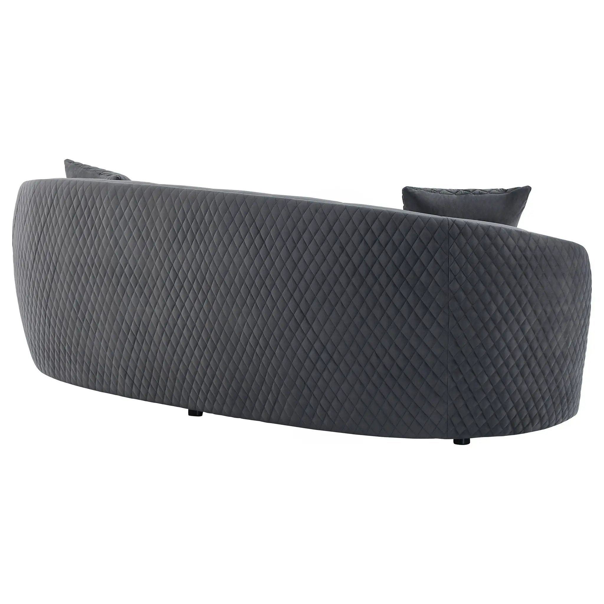Brookside Velvet Upholstered Curved Sofa Dark Grey by Unique Piece Furniture
