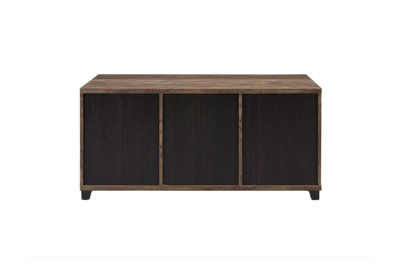 Nineel - Coffee Table - Obscure Glass, Rustic Oak & Black by Unique Piece Furniture