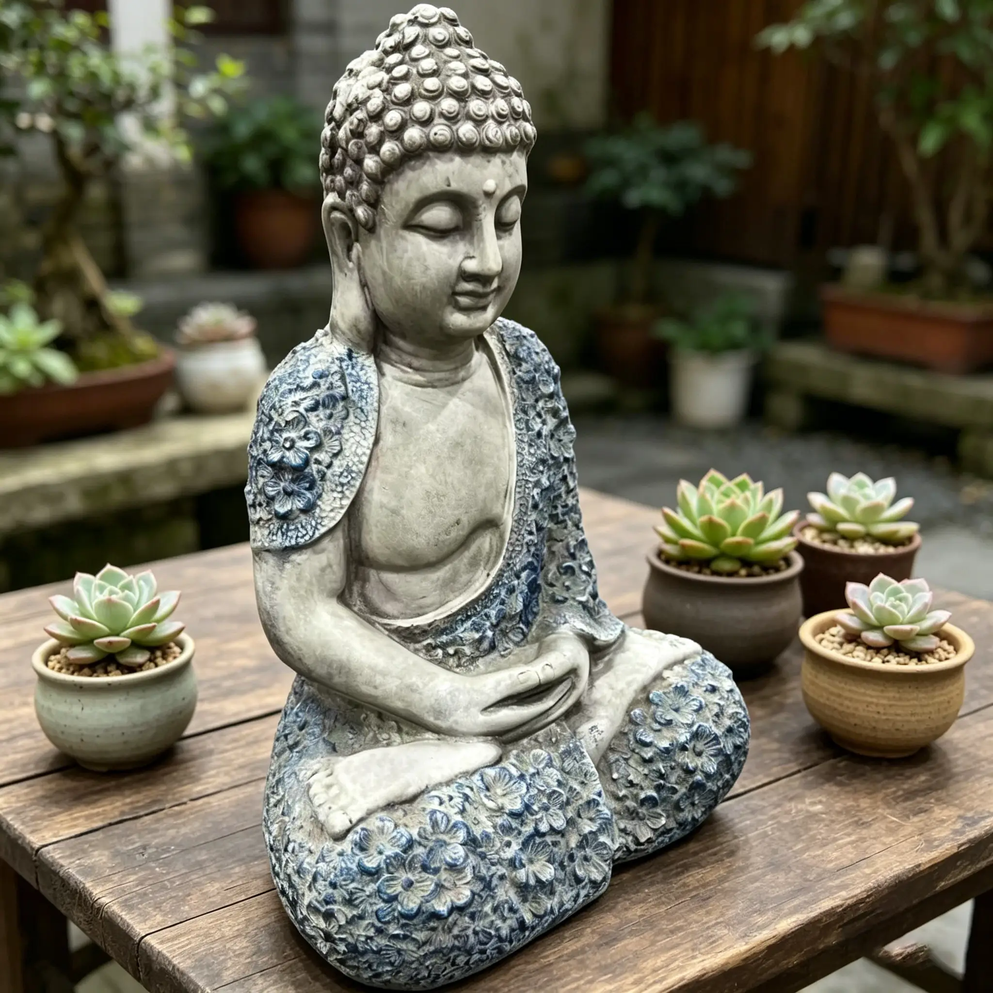 16'' Weatherproof Resin Buddha Garden Statue by HouseOfZazla
