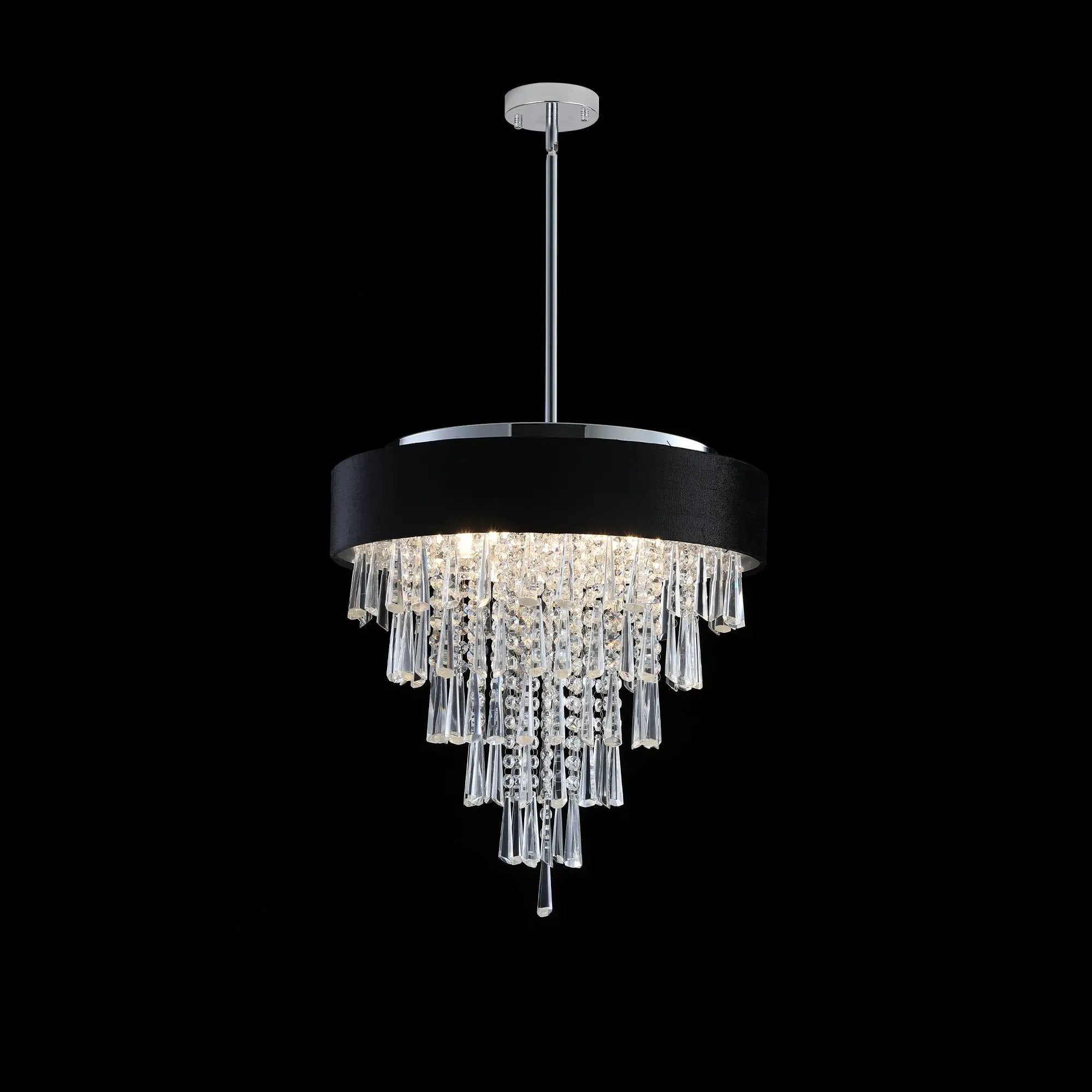 18-inch Modern Crystal Chandelier with Black Velvet Shade by HouseOfZazla
