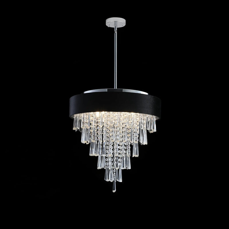 18-inch Modern Crystal Chandelier with Black Velvet Shade by HouseOfZazla